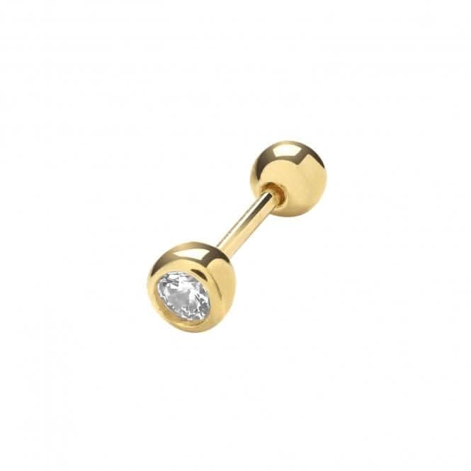 9ct Yellow Gold Zirconia Cartilage 6mm Post Stud ES1912