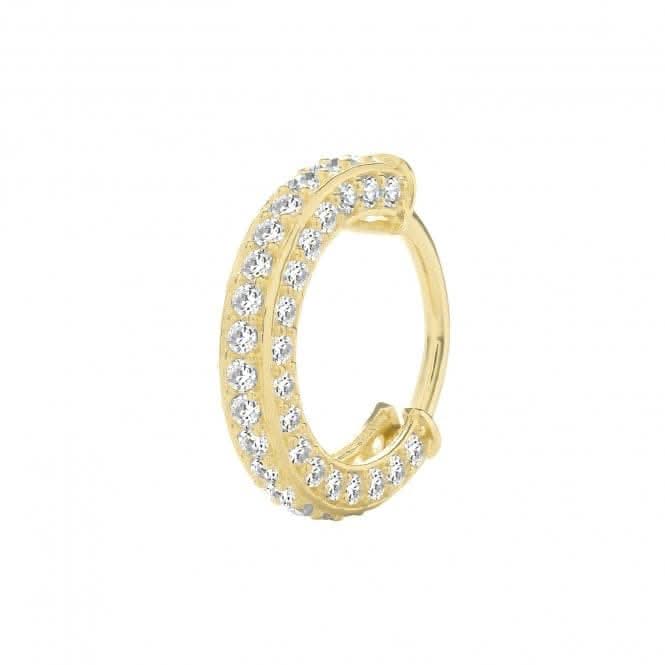 9ct Yellow Gold Zirconia Cartilage Hoop Earring ES1963