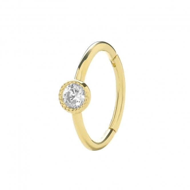 9ct Yellow Gold Zirconia Cartilage Hoop Earring ES1964