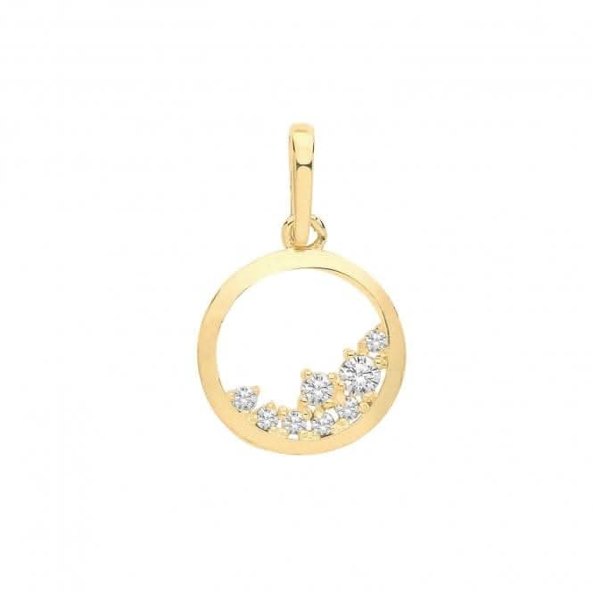 9ct Yellow Gold Zirconia Circle Charm PN1145