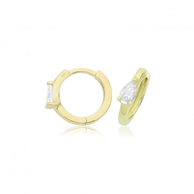 9ct  Yellow  Gold  Zirconia  Clicker  Hoops  ES1704