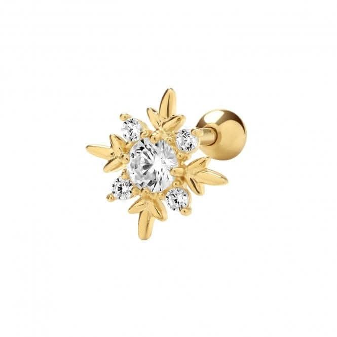 9ct Yellow Gold Zirconia Compass Cartilage 6mm Post Stud ES1932