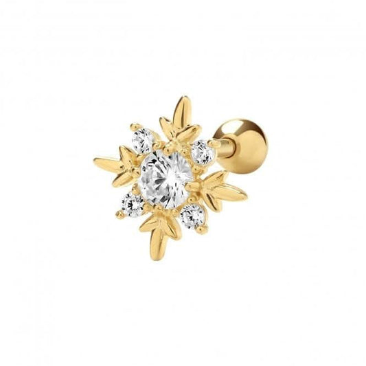 9ct Yellow Gold Zirconia Compass Cartilage 6mm Post Stud ES1932