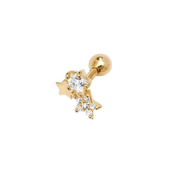 9ct Yellow Gold Zirconia Constellation Cartilage 6mm Post Stud ES928
