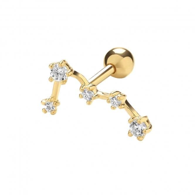 9ct Yellow Gold Zirconia Constellation Cartilage 6mm Post Stud ES982