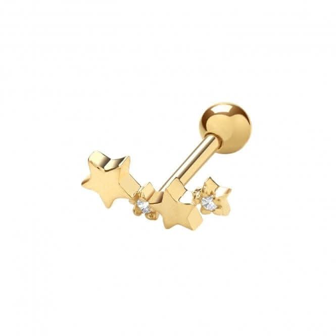 9ct Yellow Gold Zirconia Constellation Cartilage 6mm Post Stud ES987