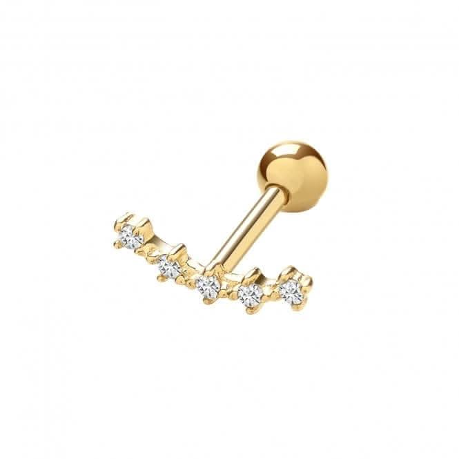 9ct Yellow Gold Zirconia Constellation Cartilage 6mm Post Stud ES988
