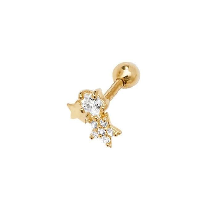 9ct Yellow Gold Zirconia Constellation Cartilage 8.5mm Post Stud ES928P