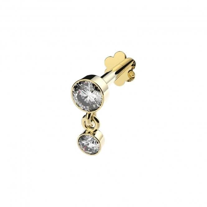 9ct Yellow Gold Zirconia Drop Cartilage Labret ES2049