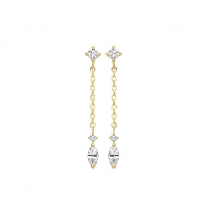 9ct Yellow Gold Zirconia Drop Earrings ER1163