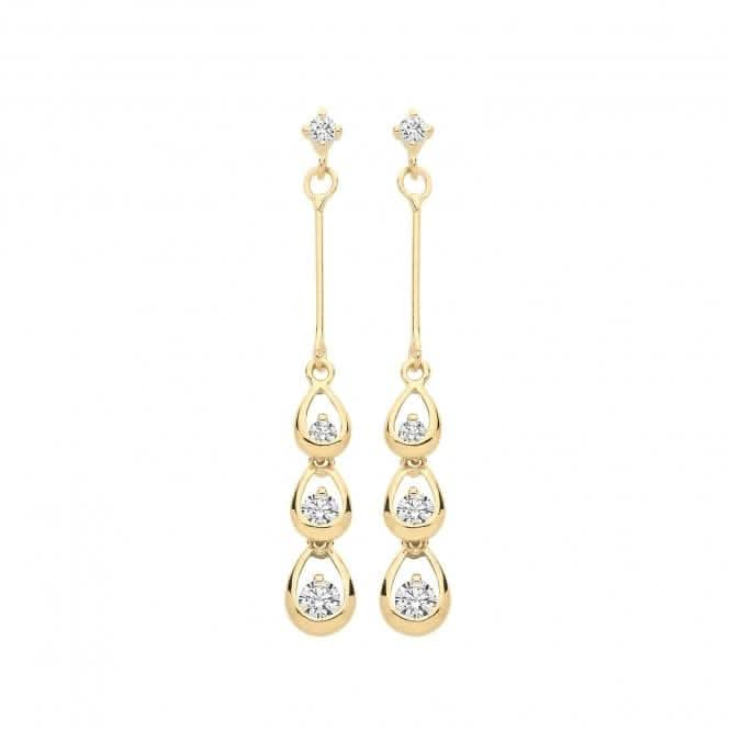 9ct Gold Zirconia Drop Earrings ES1618