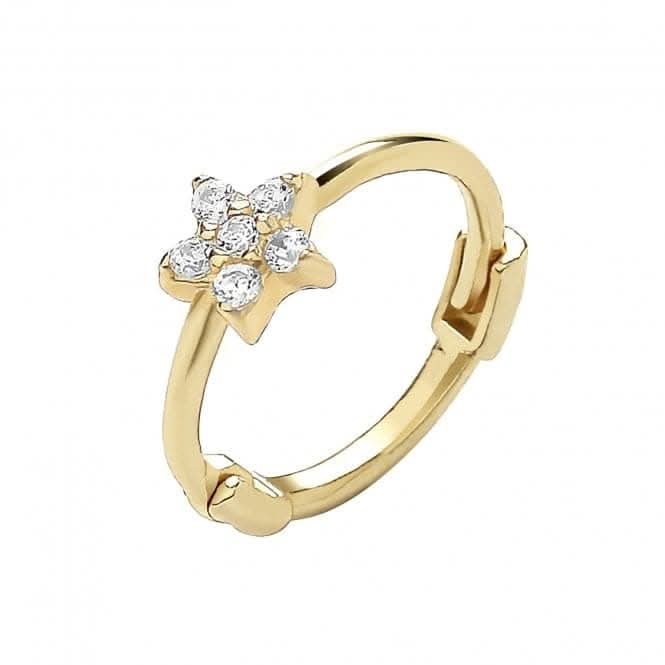 9ct Yellow Gold Zirconia Flower Cartilage Hoop ES1971