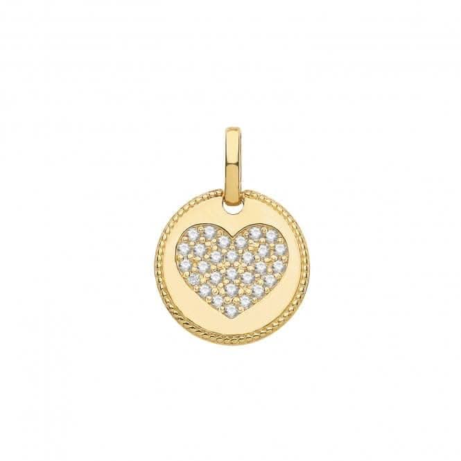 9ct Yellow Gold Zirconia Heart Charm PN1147