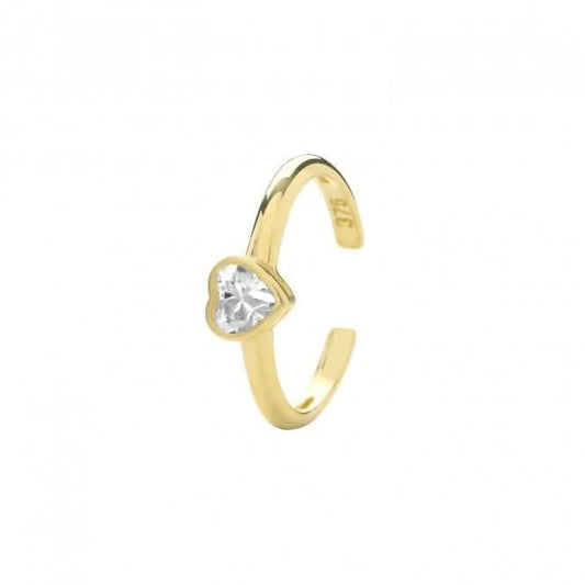 9ct Yellow Gold Zirconia Heart Ear Cartilage Cuff ES1960