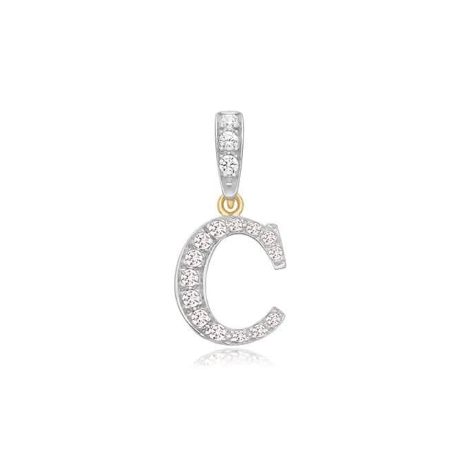 9ct Yellow Gold Zirconia Initial Pendant PN801/C
