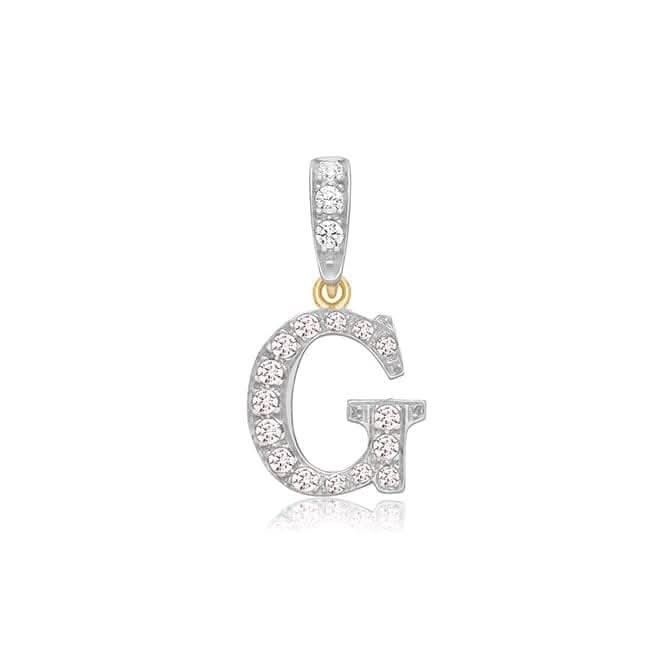 9ct Yellow Gold Zirconia Initial Pendant PN801/G