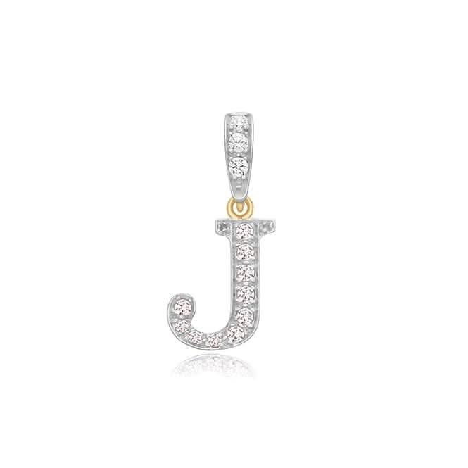 9ct Yellow Gold Zirconia Initial Pendant PN801/J