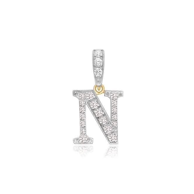 9ct Yellow Gold Zirconia Initial Pendant PN801/N