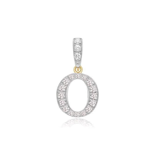 9ct Yellow Gold Zirconia Initial Pendant PN801/O