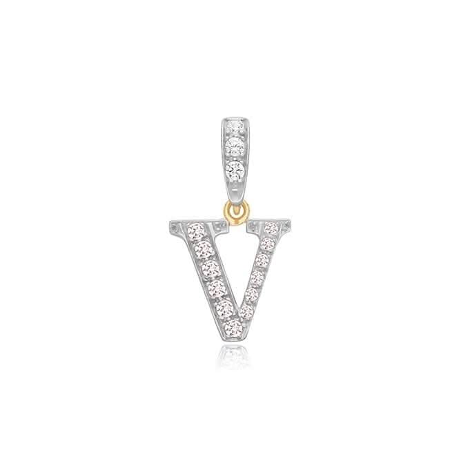9ct Yellow Gold Zirconia Initial Pendant PN801/V