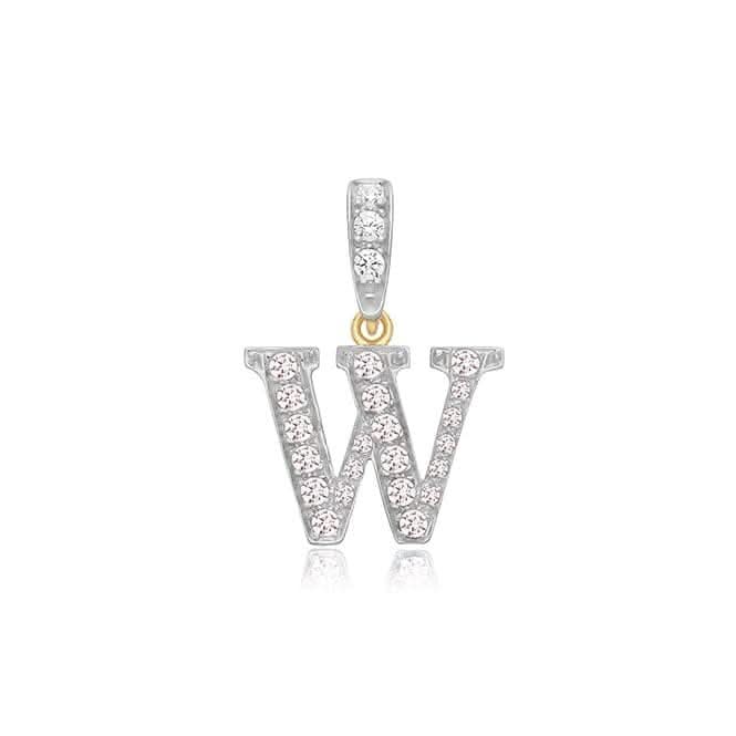 9ct Yellow Gold Zirconia Initial Pendant PN801/W