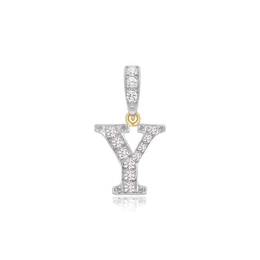 9ct Yellow Gold Zirconia Initial Pendant PN801/Y
