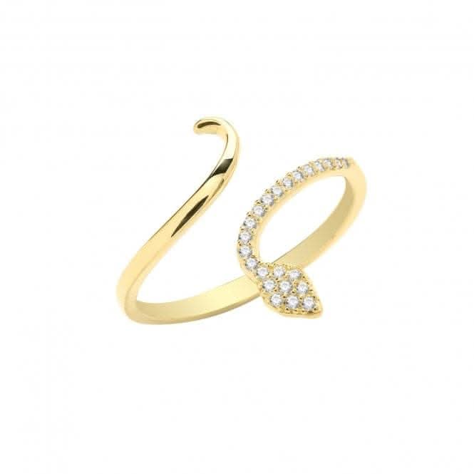9ct Yellow Gold Zirconia Snake Wrap Ring RN1603