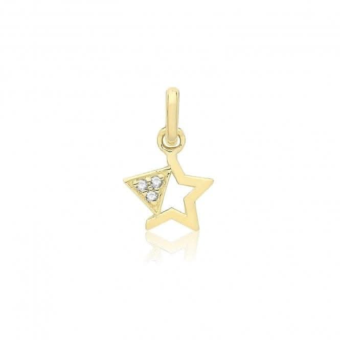 9ct Yellow Gold Zirconia Star Pendant PN1349