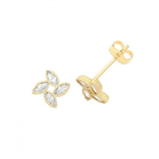 9ct  Yellow  Gold  Zirconia  Stud  Earrings  ES1691