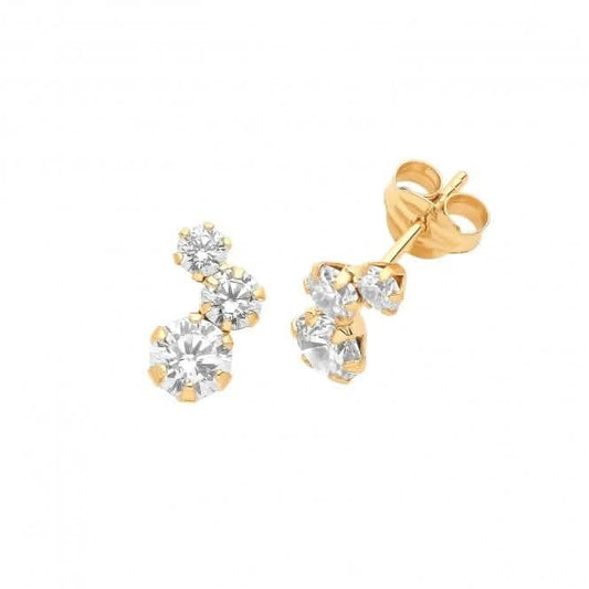 9ct Yellow Gold Zirconia Studs ES719