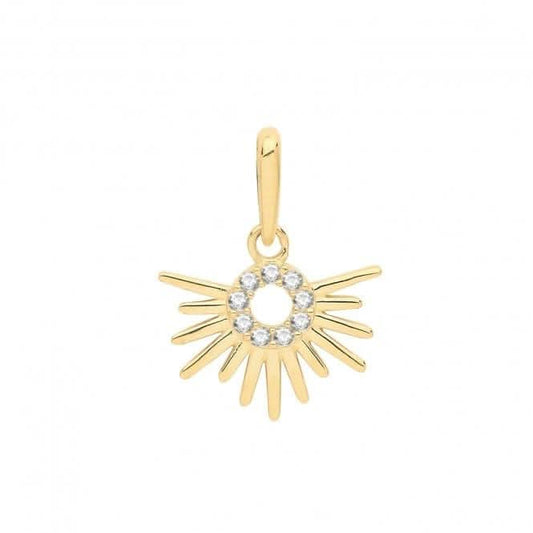 9ct Yellow Gold Zirconia Sun Rise Charm PN1131