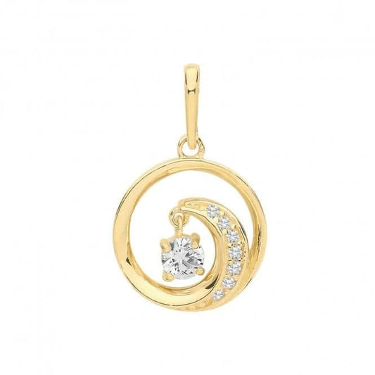 9ct Yellow Gold Zirconia Swirl Charm PN1140