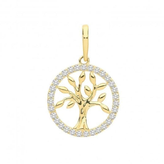 9ct Yellow Gold Zirconia Tree Of Life Charm PN1139