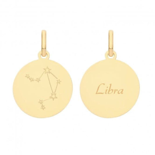 9ct Yellow Gold Zodiac Constellation Libra PN1227