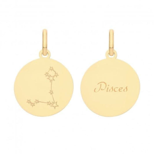 9ct Yellow Gold Zodiac Constellation Pisces PN1232