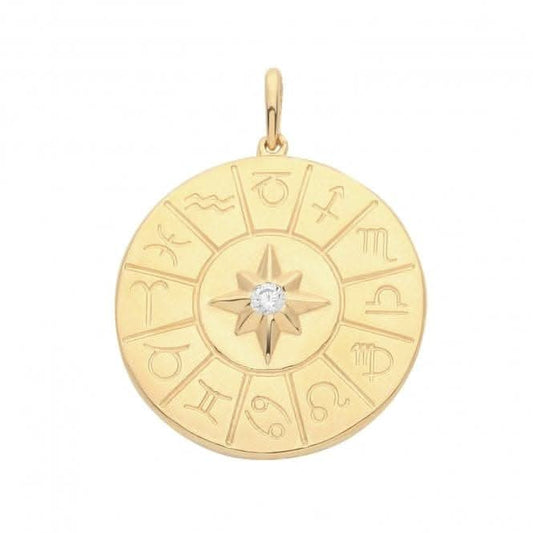 9ct Yellow Gold Zodiac Pendant PN1285