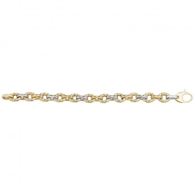 9ct Yellow & White Gold Ladies Bracelet BR560