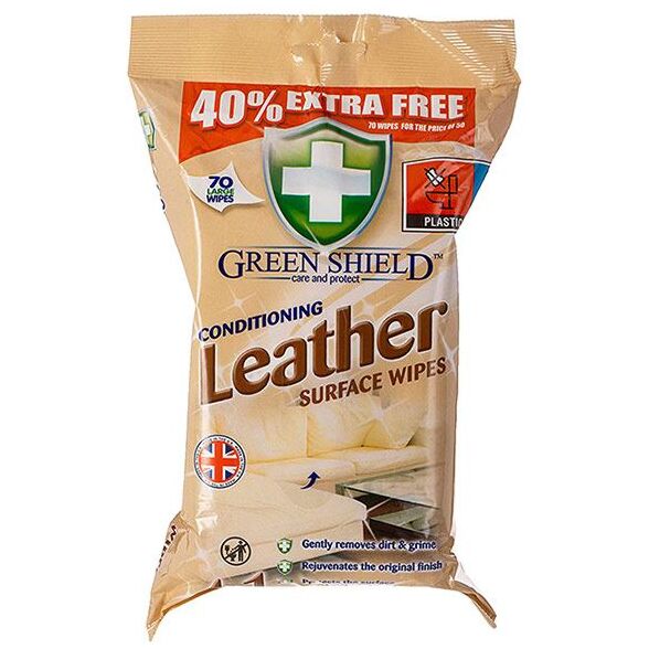 Greenshield Large Leather Surface Wipes 70 Sheets