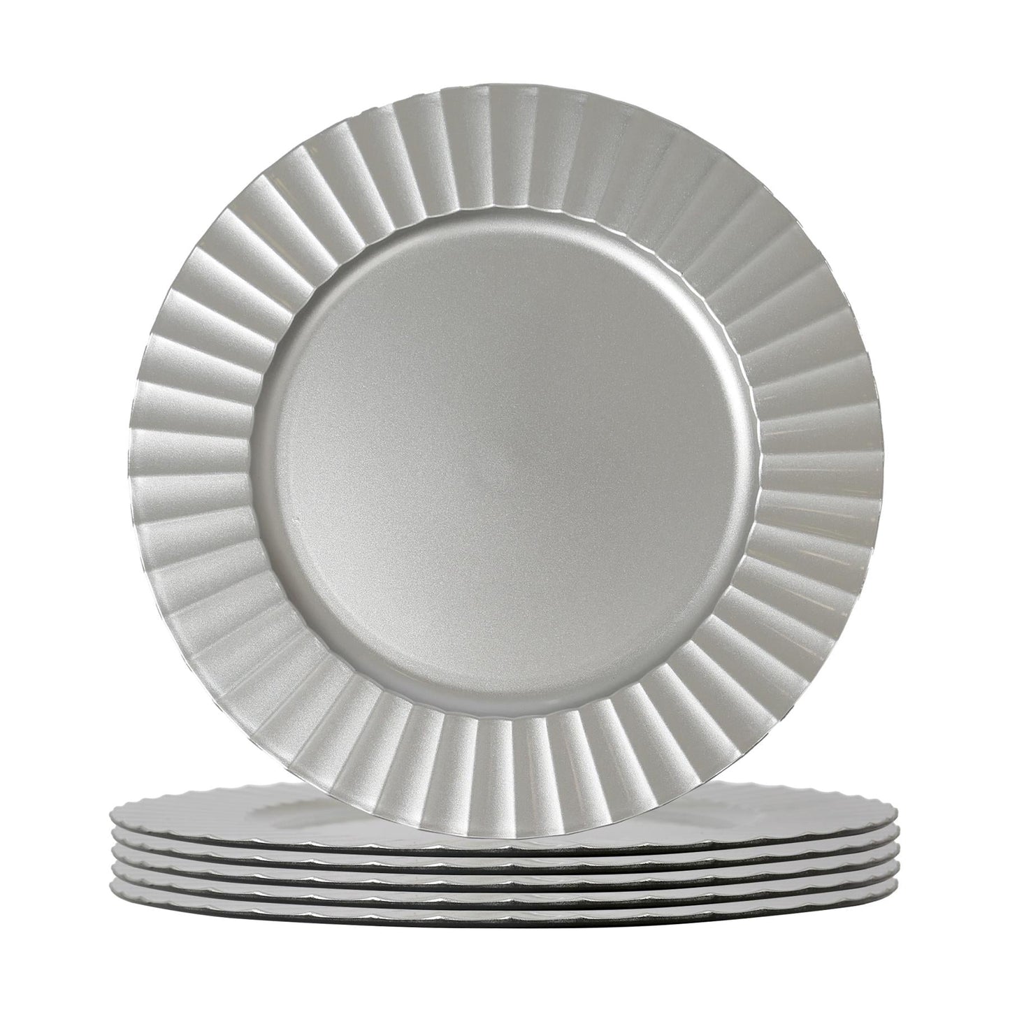 Round Fluted Charger Plates - 33cm - Pack of 6