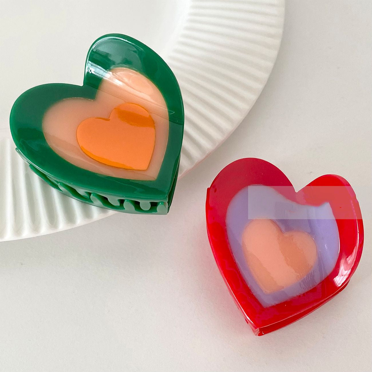 Heart Acetate Hair Clip