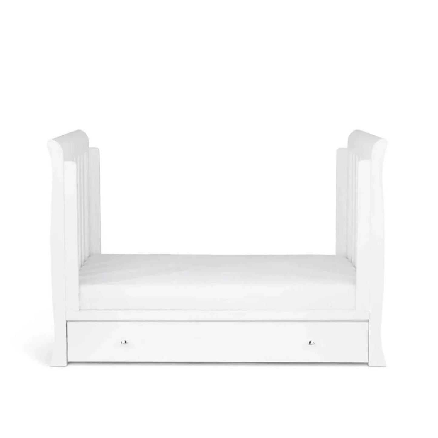 Ickle Bubba Snowdon Mini Cot Bed White - Premium Sprung Mattress