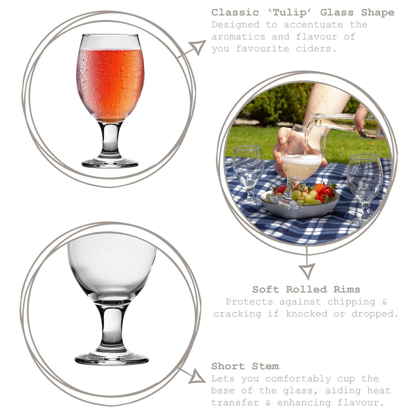 400ml Misket Craft Beer Glasses - Pack of Six