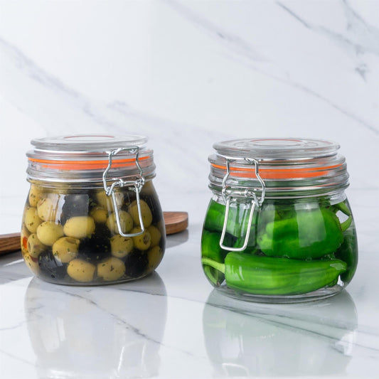 500ml Air tight Classic Glass Over night oats Storage Jar + Four Free Coloured Seals