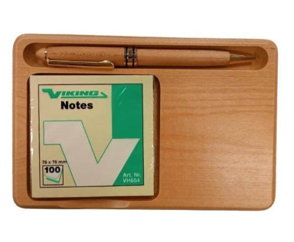 Imperial Wood Brown Gold Trim Ball Pen with Notepad set IMP301M - CLEARANCE NEEDS RE Refill