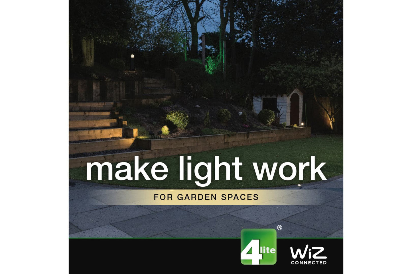 4lite WiZ Connected WiFi LED GU10 IP44 Outdoor Up & Downlight