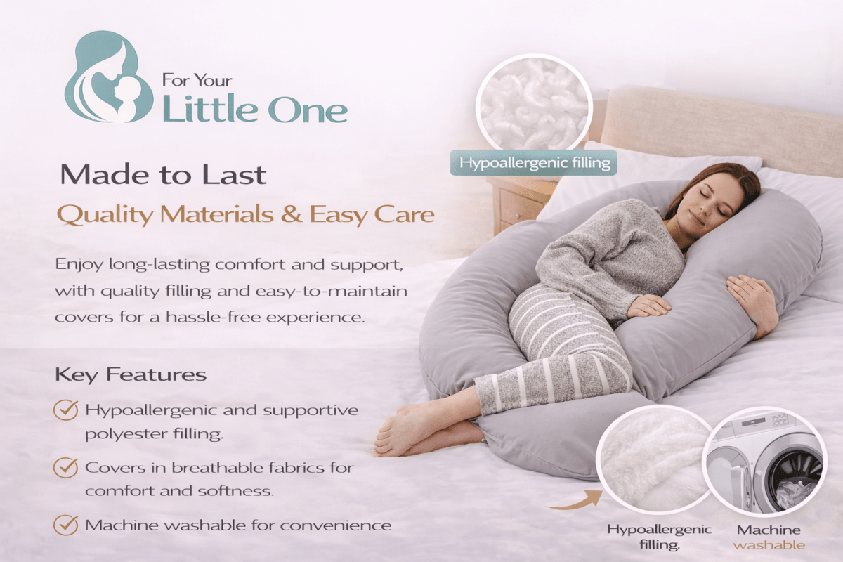 12 Ft Maternity Pillow And Case - White