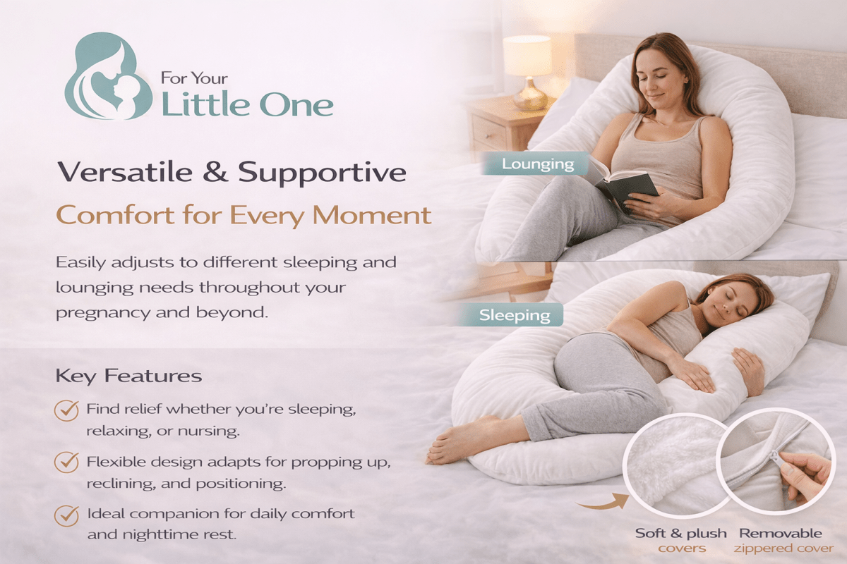 12 Ft Maternity Pillow And Case - White