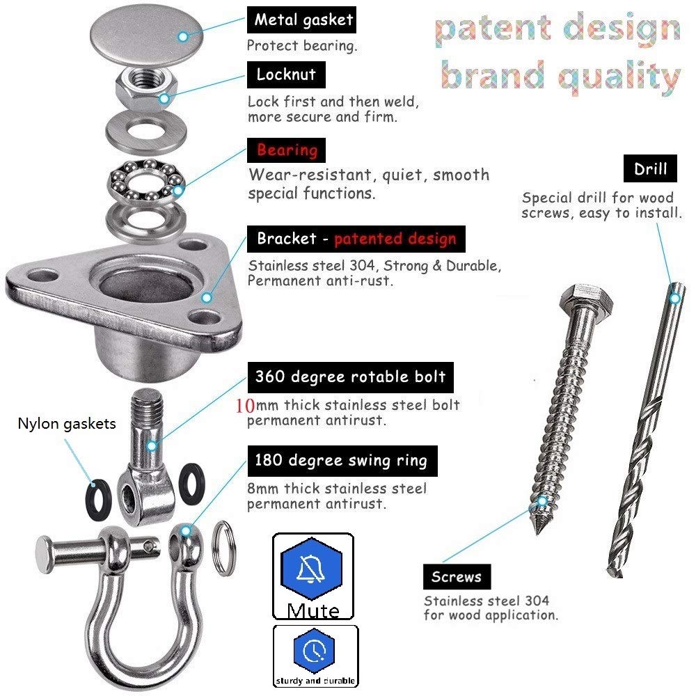 9M Stainless Steel Hanger with Smooth Swivel – 1500 lb Capacity
