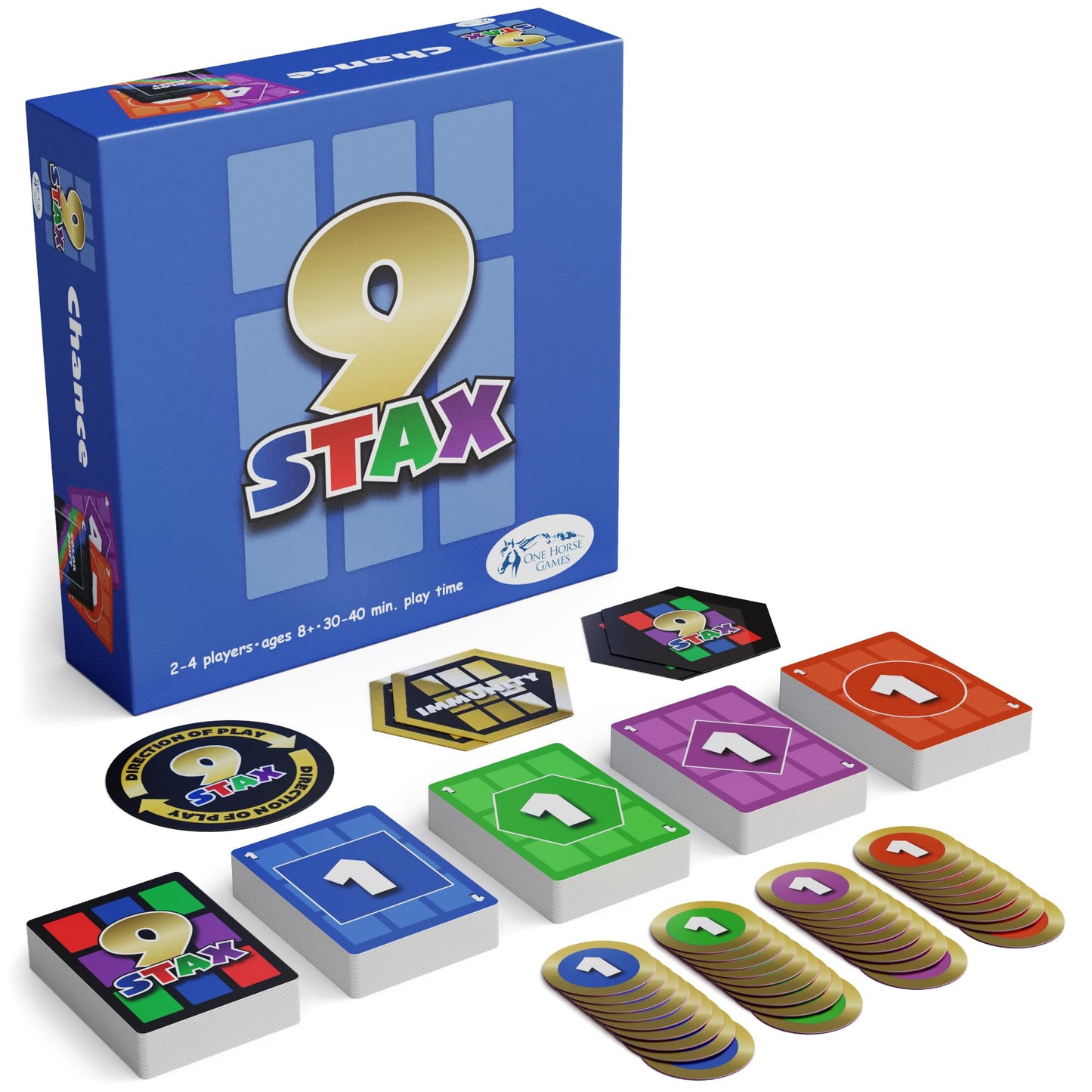 9Stax Card Game – Family-Friendly Strategy Card Game for 2-4 Players
