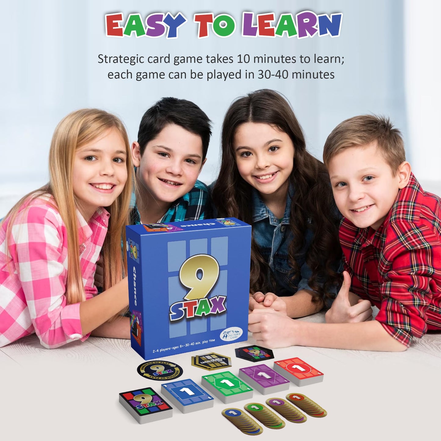 9Stax Card Game – Family-Friendly Strategy Card Game for 2-4 Players